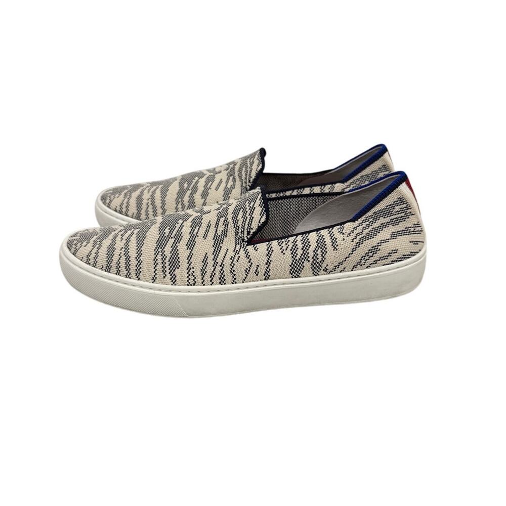 Rothy's Cream and Black Slip-On Sneakers